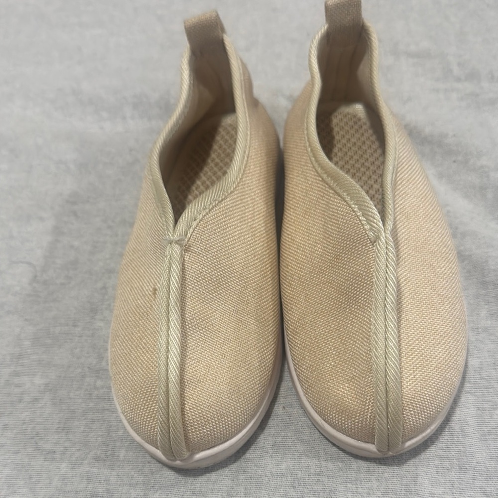 Kids Beige Slip-On Sneakers